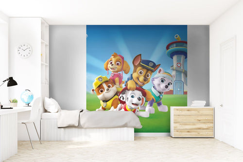 Sanders & Sanders fotobehang PAW patrol blauw en groen - 252 x 182 cm - 600628