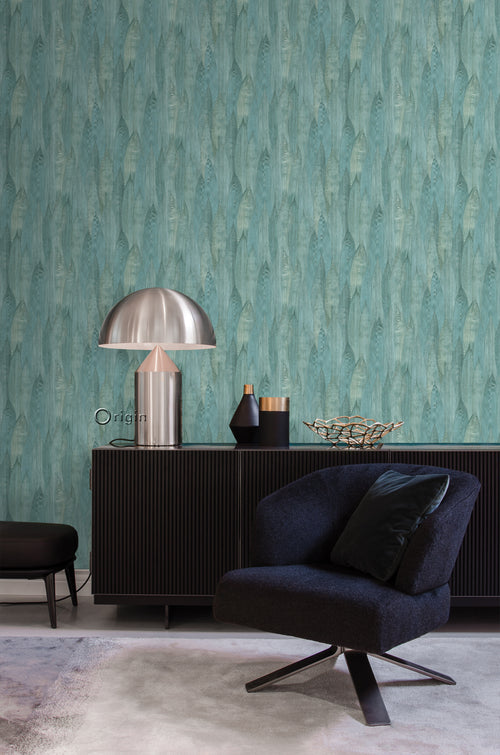 Origin Wallcoverings eco-texture vliesbehang bladeren lagunegroen - 53 cm x 10,05 m - 347369 - vtwonen shop