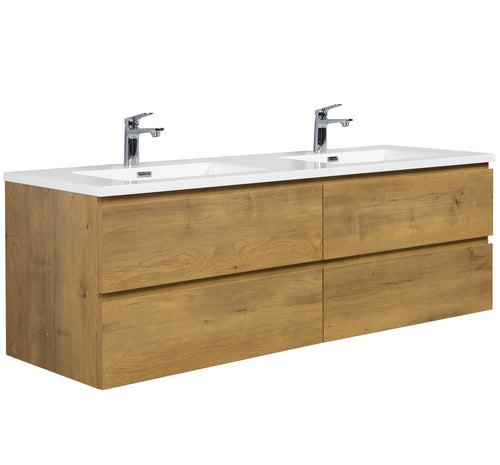 Badplaats Badkamermeubel Set Angela 160 cm – Eiken – Badmeubel met Wastafel