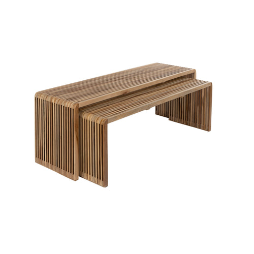 Housecraft Living Djia Salontafel Rechthoekig Teak Hout - Set van 2 - vtwonen shop