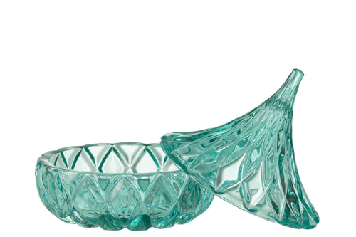 J-Line voorraadpot Puntig Geslepen - glas - azuur - vtwonen shop