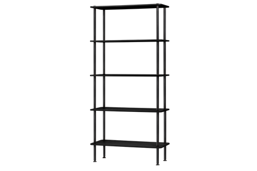 noo.ma Teidi 5-laags open wandkast - Vulcano Black, 80 x 35 x 163 cm
