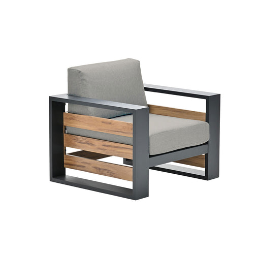 Garden Impressions loungestoel Nika donker grijs - zand kleurig