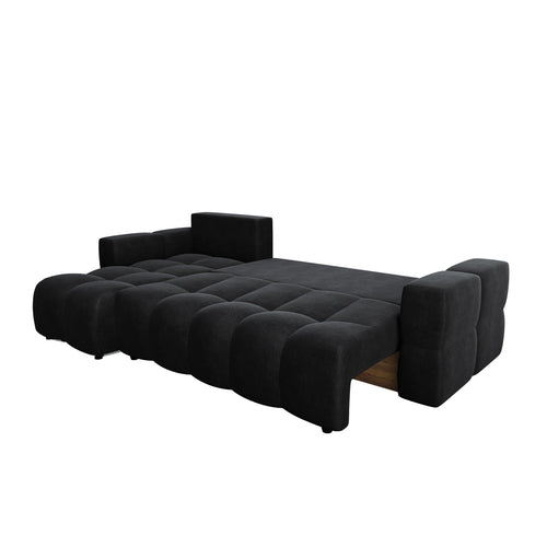 Sia Home - Hoek slaapbanken links GABRIEL - Fluweel - Donker antraciet - 286cm - vtwonen shop