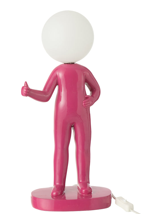 J-Line tafellamp Duim Hars - kunststof - roze