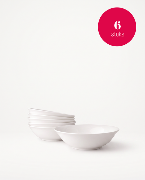 vtwonen - Ontbijtkommen - Wit - 15 cm - Set van 6