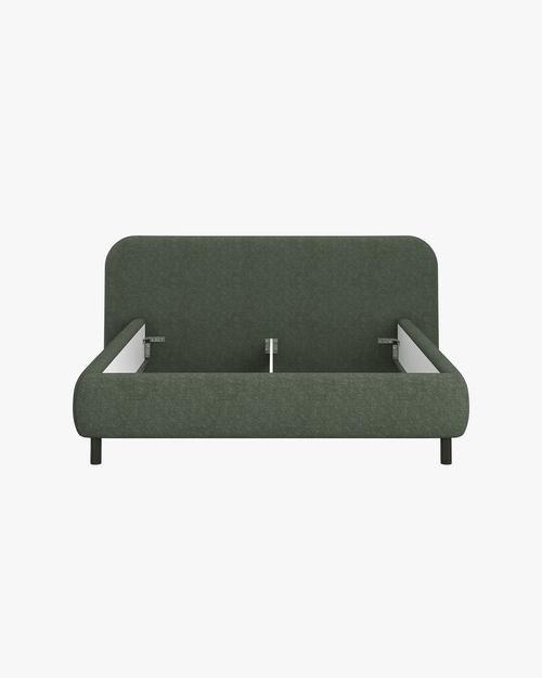 noo.ma Mumo gestoffeerd bed 160x200 - Thyme Green bouclé