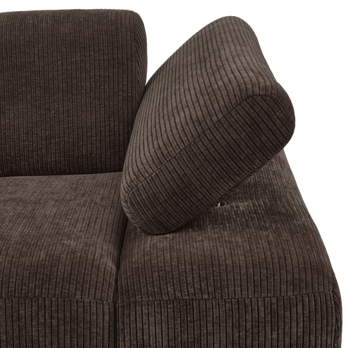 WOOOD 1-zits bank met arm rechts Mojo - Ribstof - Bruin - 74x120x97 - vtwonen shop