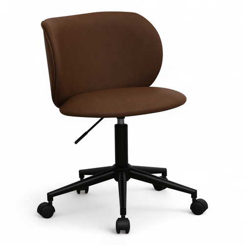 Furnhouse bureaustoel Bobo - Donkerbruin - Kunstleer - 56x57x71