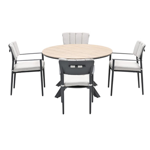 Garden Impressions tuinset Dane - Tulli donker grijs - 5-delig - rond - vtwonen shop