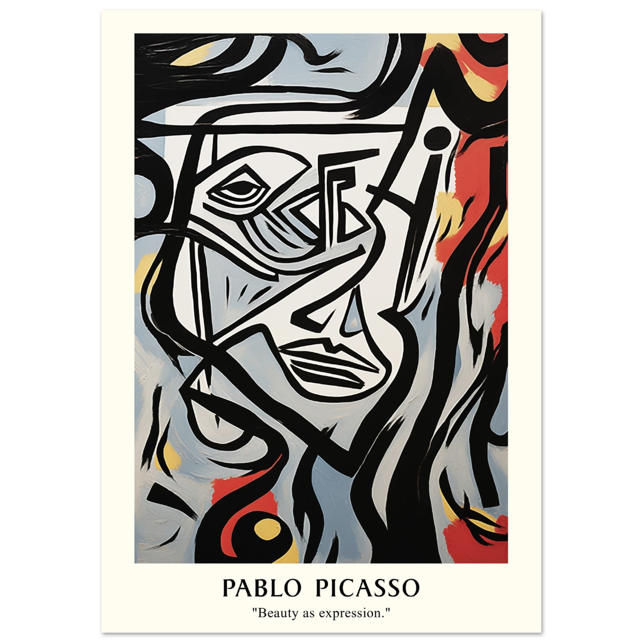Artfulprints Poster Pablo Picasso - Beauty as expression - A4