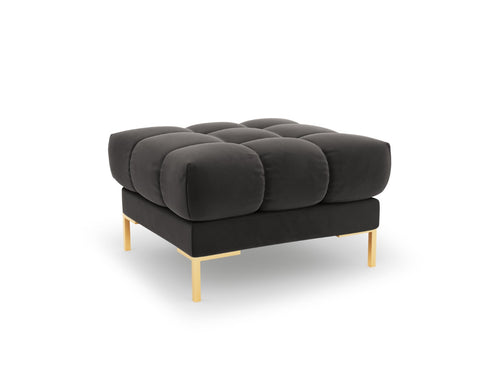 Cosmopolitan Design Poef Bali flueel, donkergrijs - 60x60x41cm
