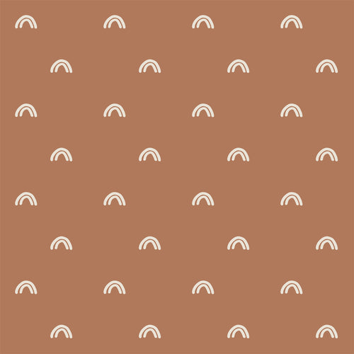 ESTAhome behang regenboogjes terracotta en wit - 50 x 900 cm - 139385