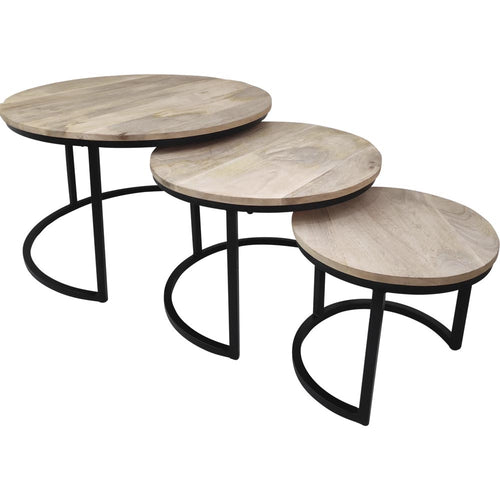 Lesli Living sidetable Jayden - zwart - A Ø75x45cm