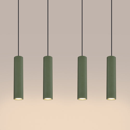Sollux Lighting Hanglamp KARBON 4L olijfgroen - 81x5x120cm