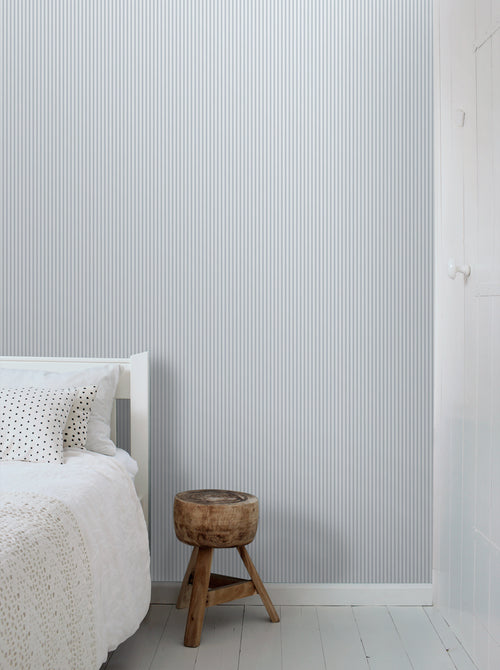 Sanders & Sanders behang strepen vergrijsd blauw - 50 x 900 cm - 935388