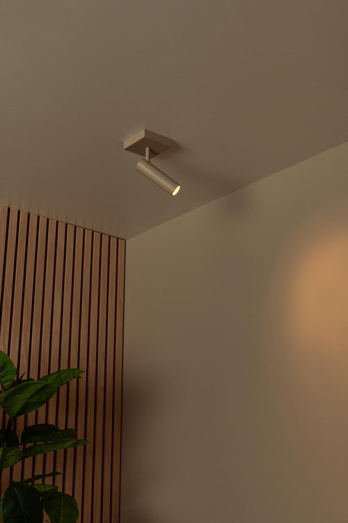 Lucide plafondspot GRADO - 1xGU10 (MR11) - Taupe - vtwonen shop