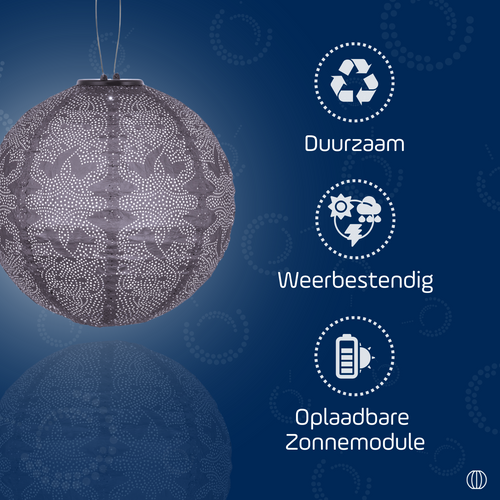 Lumiz solar lampion marrakesh rond - 30cm - paars