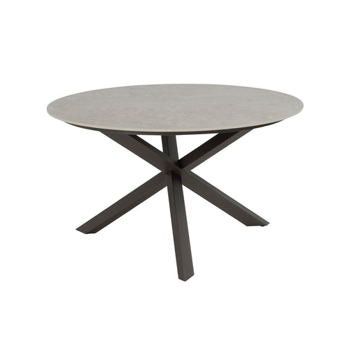 4 Seasons tuinset Fabrice 5-delig - Prado tuintafel Ø130 cm - ceramic sabbia terre