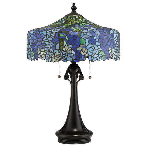 Elstead Cobalt - 1 lichte Tiffany tafellamp - bronzen afwerking, E27