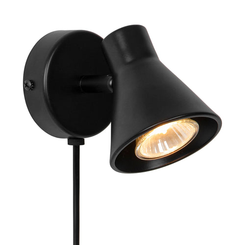 Nordlux Eik Wandlamp - Ø8,5cm - GU10 - Zwart