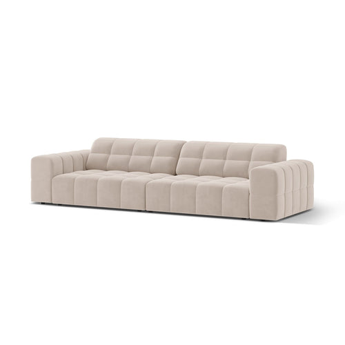 Cosmopolitan Design - Bank Chicago 4-zits, flueel lichtbeige - 102x252x78cm
