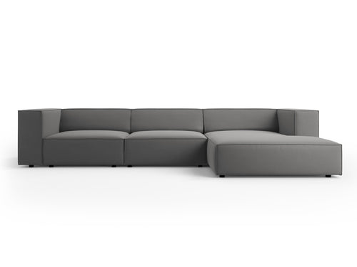 Cosmopolitan Design rechter hoekbank Arendal 4-zits, flueel, cement - 166x284x70cm