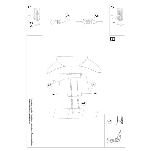 Sollux Lighting Wandlamp TEAR zwart - 13x10x30cm