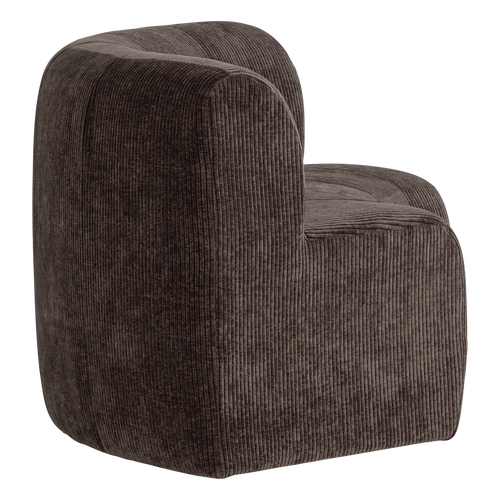 WOOOD eetbank halfronde hoek rugleuning Mojo Base - Rib - Bruin - 83x152x76