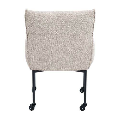 DÉJA Living Eetkamerstoel Arboga - Taupe/Zwart - Incl. Wielen - Set van 2