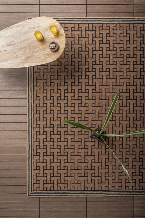 Vloerkleed Ted Baker T Monogram Light Brown Outdoor 455811 250x350 cm - vtwonen shop