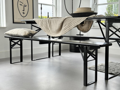 MaximaVida inklapbare bierset Berlijn 200 cm zwart - FSC hout - vtwonen shop