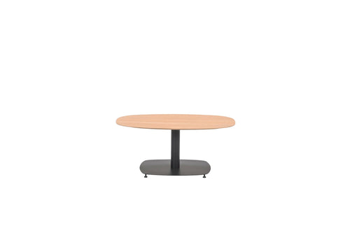 Leon bijzettafel -  aluminium - carbon black-light teak look-100x70 cm