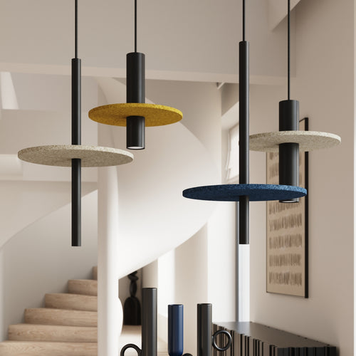 Sollux Lighting Hanglamp PELTA 1 zwart/beige - 30x30x126cm