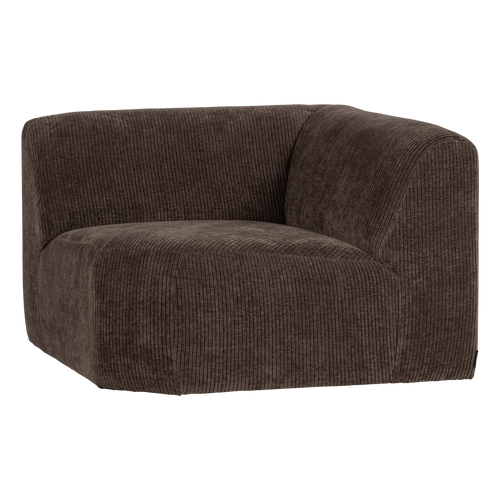 WOOOD hoekelement recht Mojo Base - Ribstof - Bruin - 74x105x105