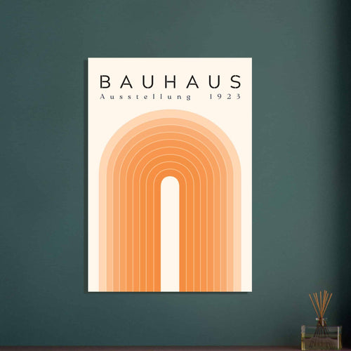 Artfulprints Poster Bauhaus - Orange rainbow   - 70x100 cm - Oranje