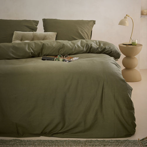 Walra - Dekbedovertrek Vintage Satin - 140x220 cm - Groen