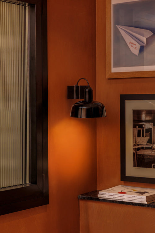 Faro Tatawin Zwarte koepel wandlamp