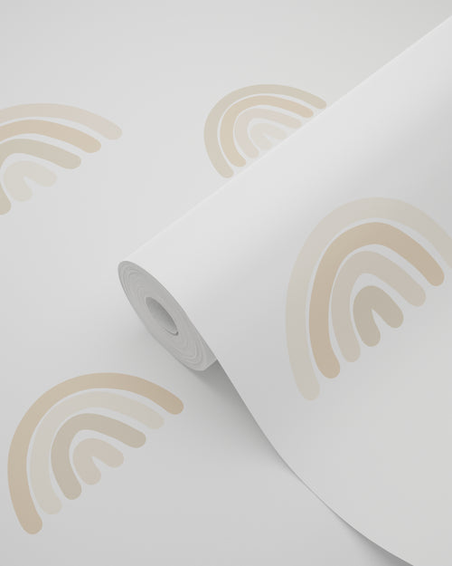 ESTAhome behang regenboogjes beige en wit - 53 cm x 10.05 m - 139684 - vtwonen shop