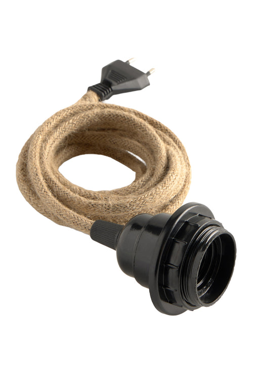 Calma House Jutekabel met E27-lampfitting en CE-stekker Cable - Naturel - E27 250