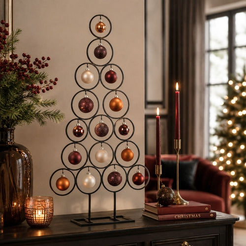 Mica Decorations Decoratie Boom voor Kerstballen - Kerstboom voor 16 Kerst Ornamenten - Sierboom Ijzer - Kerstdecoratie voor Binnen - L53 x B15 x