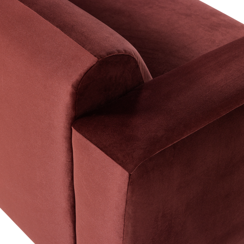 WOOOD 2-zits bank arm links Mojo Base - Velvet - Kast.bruin - 74x185x97
