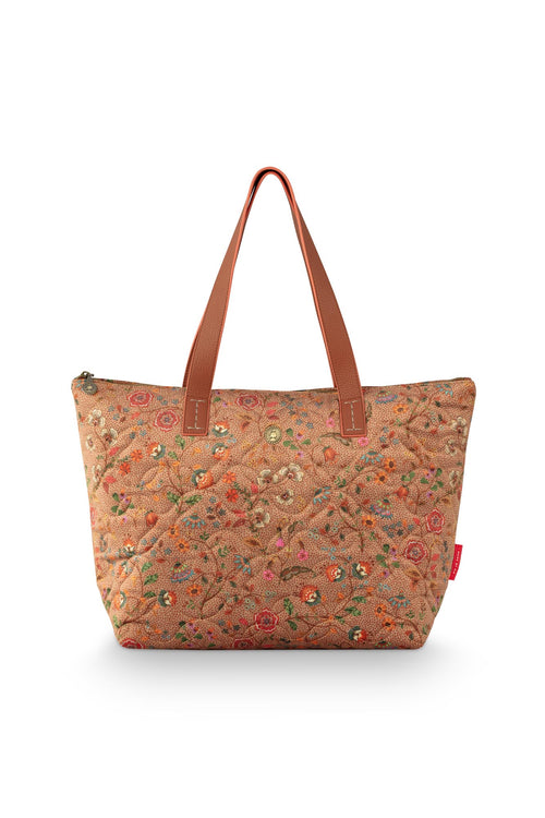 Pip Studio Tilda Tote Bag Medium Flora Bangalore Dames - Zand - 47x17x37 cm