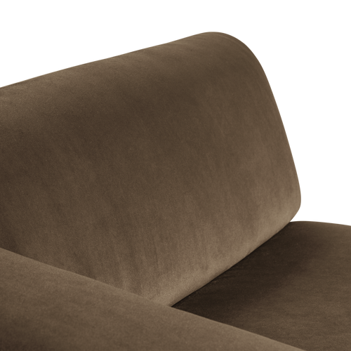 WOOOD chaise longue bank links Mojo Base - Velvet - Taupe - 74x112x162