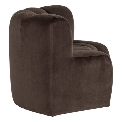 WOOOD eetbank halfronde hoek rugleuning Mojo - Velvet - Bruin - 83x152x73