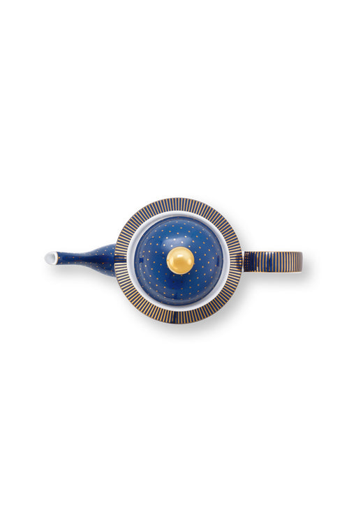 Pip Studio Theepot Dot Delight - Navy/ Goud - 1,25l