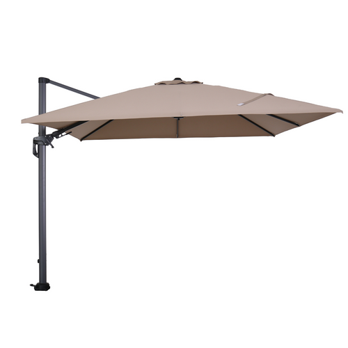 Garden Impressions zweefparasol Hawaii taupe kleur doek 3x3 m incl 90 kg voet en hoes - vtwonen shop