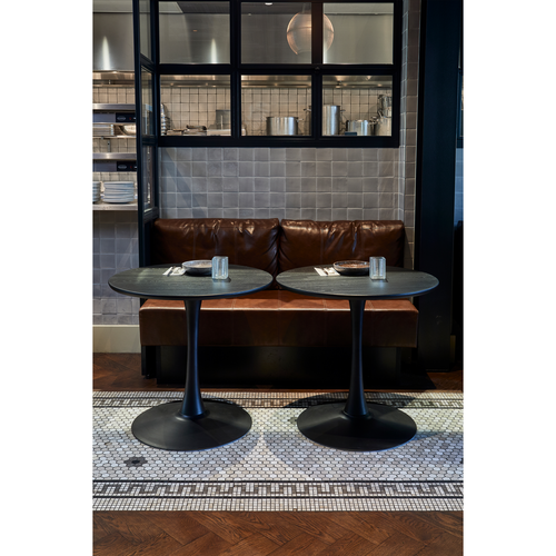 WOOOD eettafel rond vingerlas Tablo - Eiken - Blacknight - Ø80
