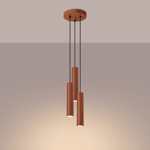 Sollux Lighting Hanglamp LAGOS 3P rood oker - 19,5x19,5x108cm