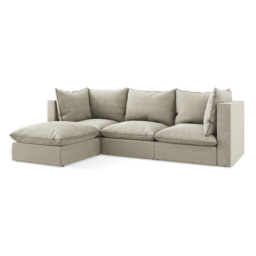 LaMiaSofa hoekbank links Ravenna - bouclé - taupe - 255x165x77